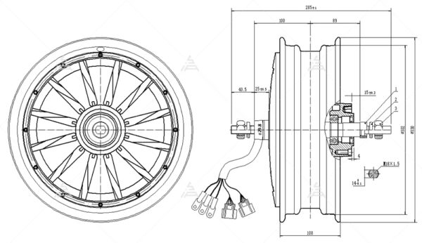 QS Motor 12*3.5inch 5000W V4 48V 100kph 72V 150kph Hub Motor for Electric Motorcycle - Image 10
