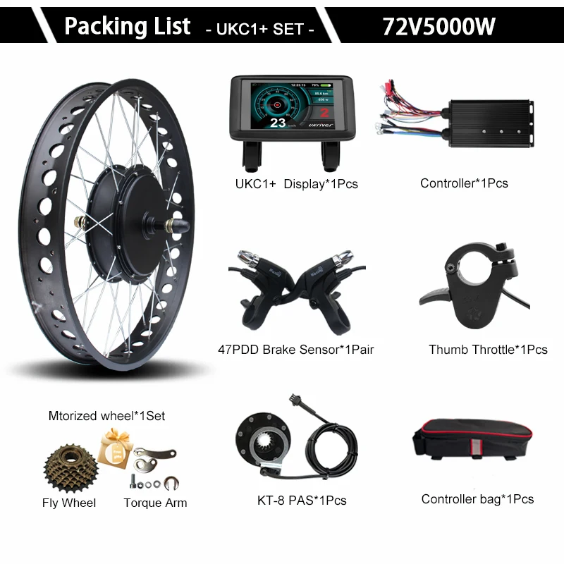 72V5000W 20/24/26x4.0" Electric Fat Bike Conversion Kit Dropout 170mm Brushless Non-gear Rear Hub Motor Wheel For eBike kit - Image 10