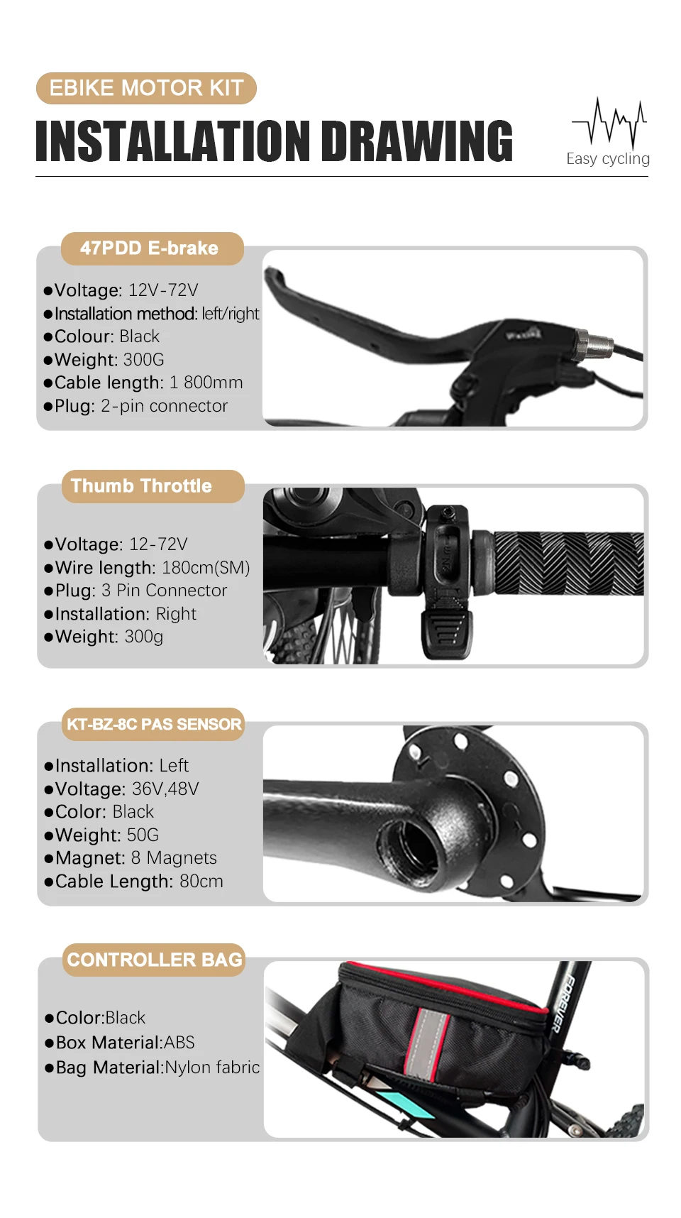 72V5000W 20/24/26x4.0" Electric Fat Bike Conversion Kit Dropout 170mm Brushless Non-gear Rear Hub Motor Wheel For eBike kit - Image 18