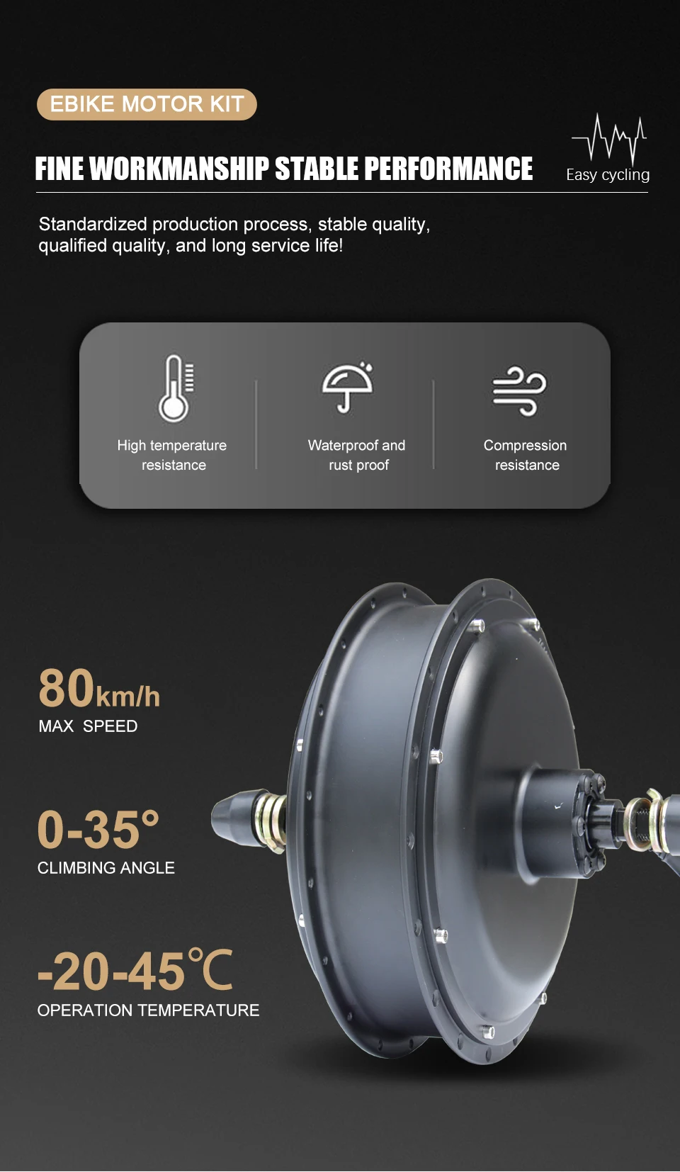 72V5000W 20/24/26x4.0" Electric Fat Bike Conversion Kit Dropout 170mm Brushless Non-gear Rear Hub Motor Wheel For eBike kit - Image 19