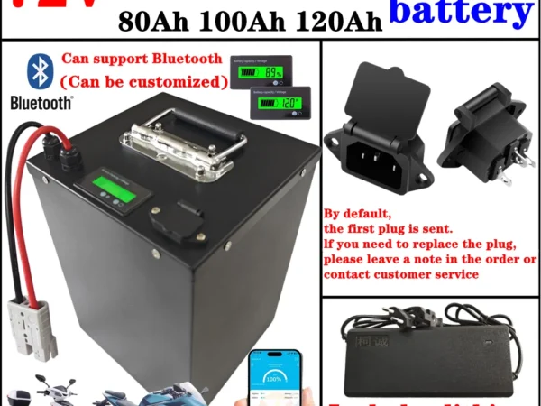 72v 20Ah 30Ah 40Ah 50Ah 60Ah 70Ah 80Ah 100Ah Li-ion Battery Pack Bluetooth BMS for 5000W Golf Cart and Power Supply