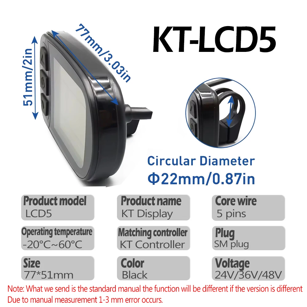 KT Ebike LCD Display Kunteng 24V 36V 48V Lcd3 lcd8h led 880 LCD7 Electric Bicycle Bike Display for Electric Bike Kit Support USB - Image 5