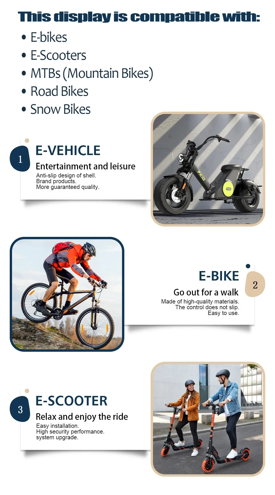 KT Ebike LCD Display Kunteng 24V 36V 48V Lcd3 lcd8h led 880 LCD7 Electric Bicycle Bike Display for Electric Bike Kit Support USB - Image 52