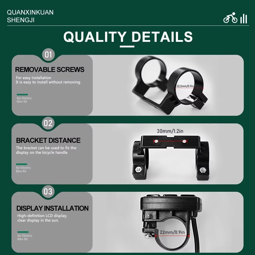 KT Ebike LCD Display Kunteng 24V 36V 48V Lcd3 lcd8h led 880 LCD7 Electric Bicycle Bike Display for Electric Bike Kit Support USB - Image 42