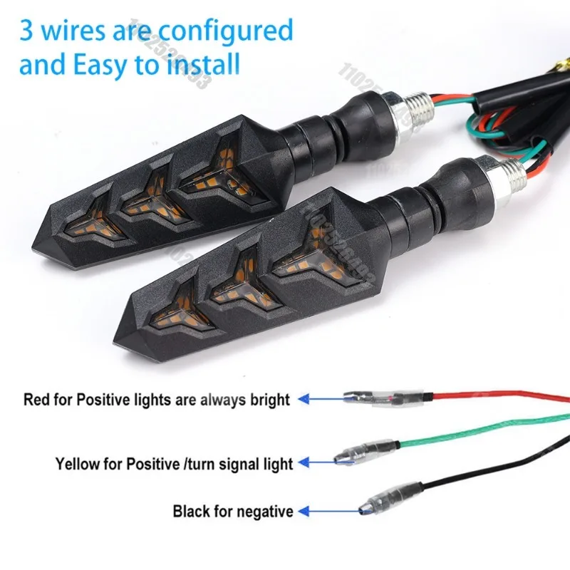 LED Headlight Double-sided Turn Signal Light-emitting Arrow Two-color Flowing Water Turn Ligh Universal For Motorcycle - Image 17