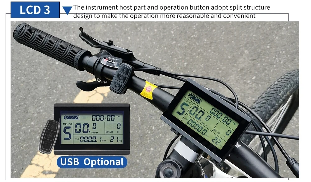 KT Ebike LCD Display Kunteng 24V 36V 48V Lcd3 lcd8h led 880 LCD7 Electric Bicycle Bike Display for Electric Bike Kit Support USB - Image 19