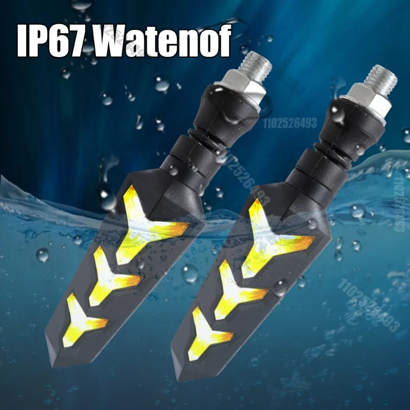 LED Headlight Double-sided Turn Signal Light-emitting Arrow Two-color Flowing Water Turn Ligh Universal For Motorcycle - Image 15