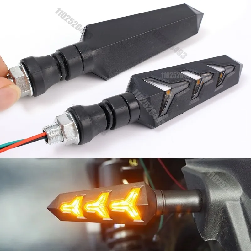 LED Headlight Double-sided Turn Signal Light-emitting Arrow Two-color Flowing Water Turn Ligh Universal For Motorcycle - Image 14