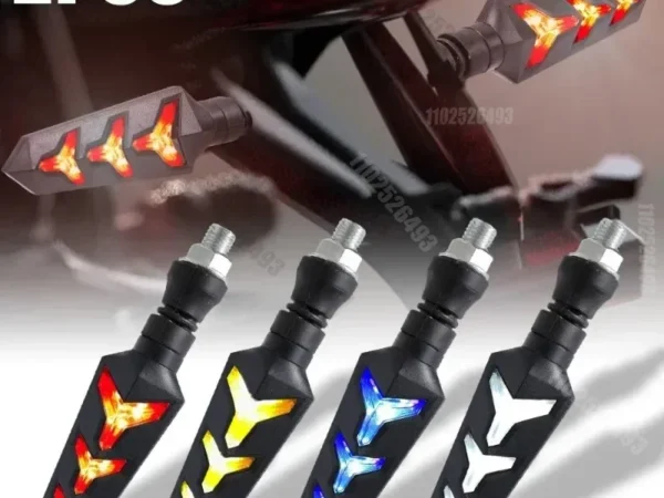 LED Headlight Double-sided Turn Signal Light-emitting Arrow Two-color Flowing Water Turn Ligh Universal For Motorcycle