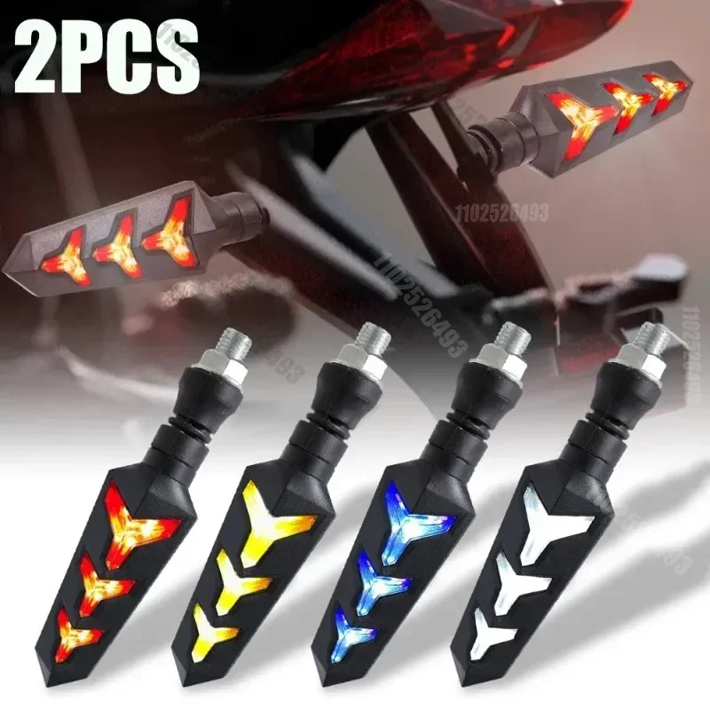 LED Headlight Double-sided Turn Signal Light-emitting Arrow Two-color Flowing Water Turn Ligh Universal For Motorcycle