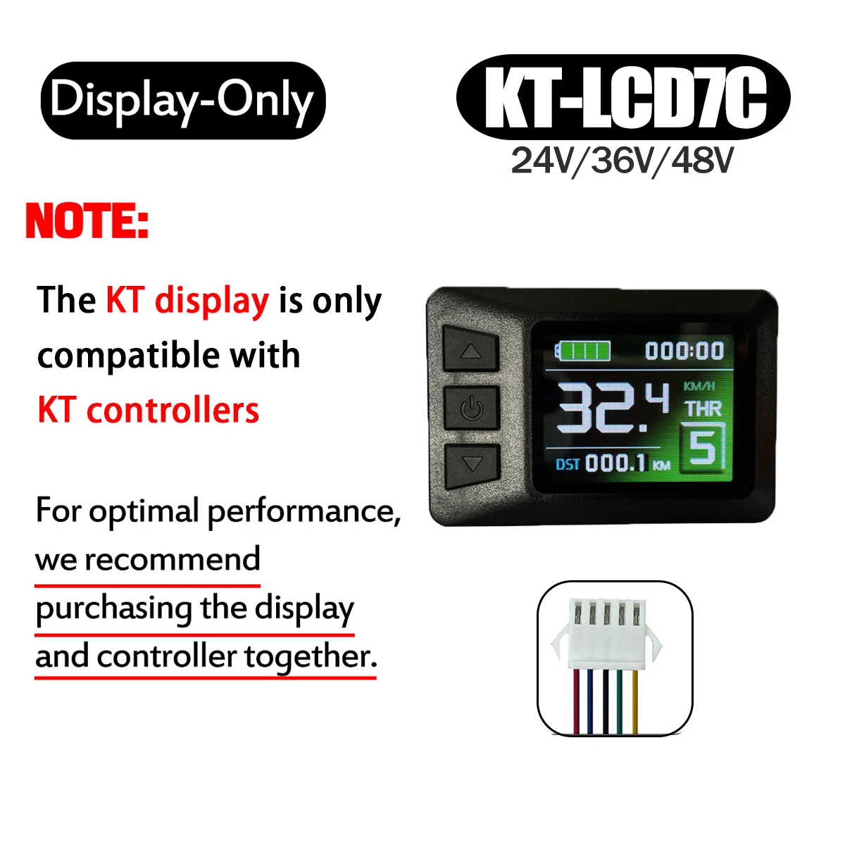 KT Ebike LCD Display Kunteng 24V 36V 48V Lcd3 lcd8h led 880 LCD7 Electric Bicycle Bike Display for Electric Bike Kit Support USB - Image 16