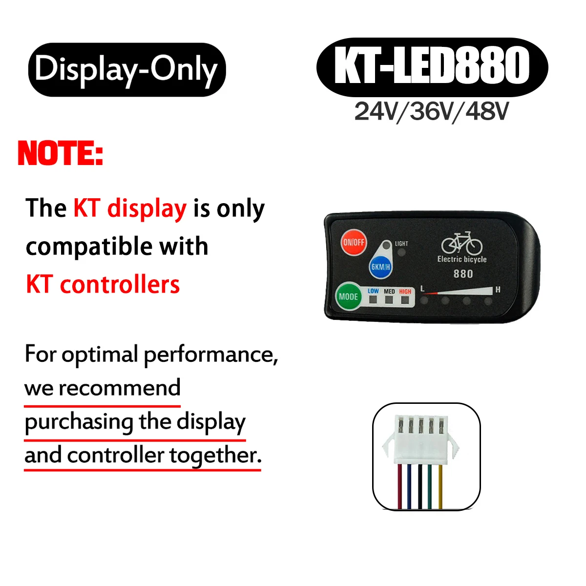 KT Ebike LCD Display Kunteng 24V 36V 48V Lcd3 lcd8h led 880 LCD7 Electric Bicycle Bike Display for Electric Bike Kit Support USB - Image 9