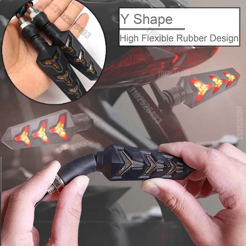 LED Headlight Double-sided Turn Signal Light-emitting Arrow Two-color Flowing Water Turn Ligh Universal For Motorcycle - Image 13