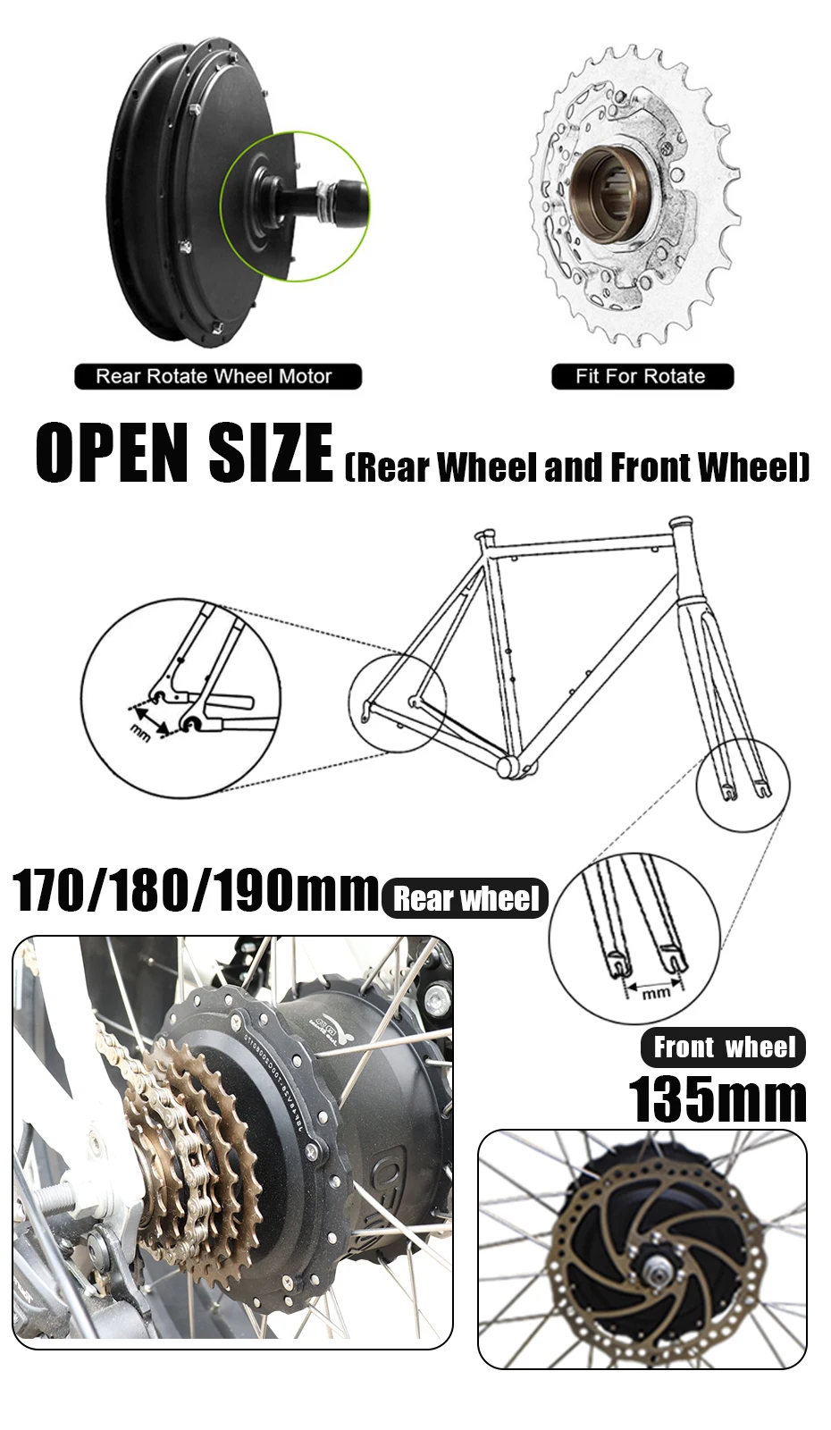 48V 1000W Fat Tire Rear Hub Motor – 20” & 26” - Image 15