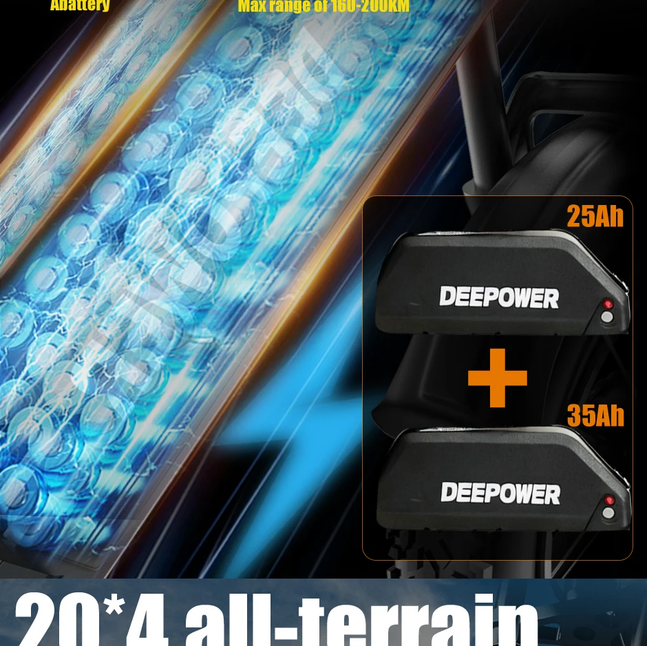 DEEPOWER Q7 luxury Edition Electric Bicycle 2000W 48V 60A Mountain and off-road E-bike 20-inch all-terrain Electric Bike - Image 18