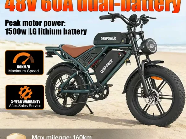 DEEPOWER Q7 luxury Edition Electric Bicycle 2000W 48V 60A Mountain and off-road E-bike 20-inch all-terrain Electric Bike