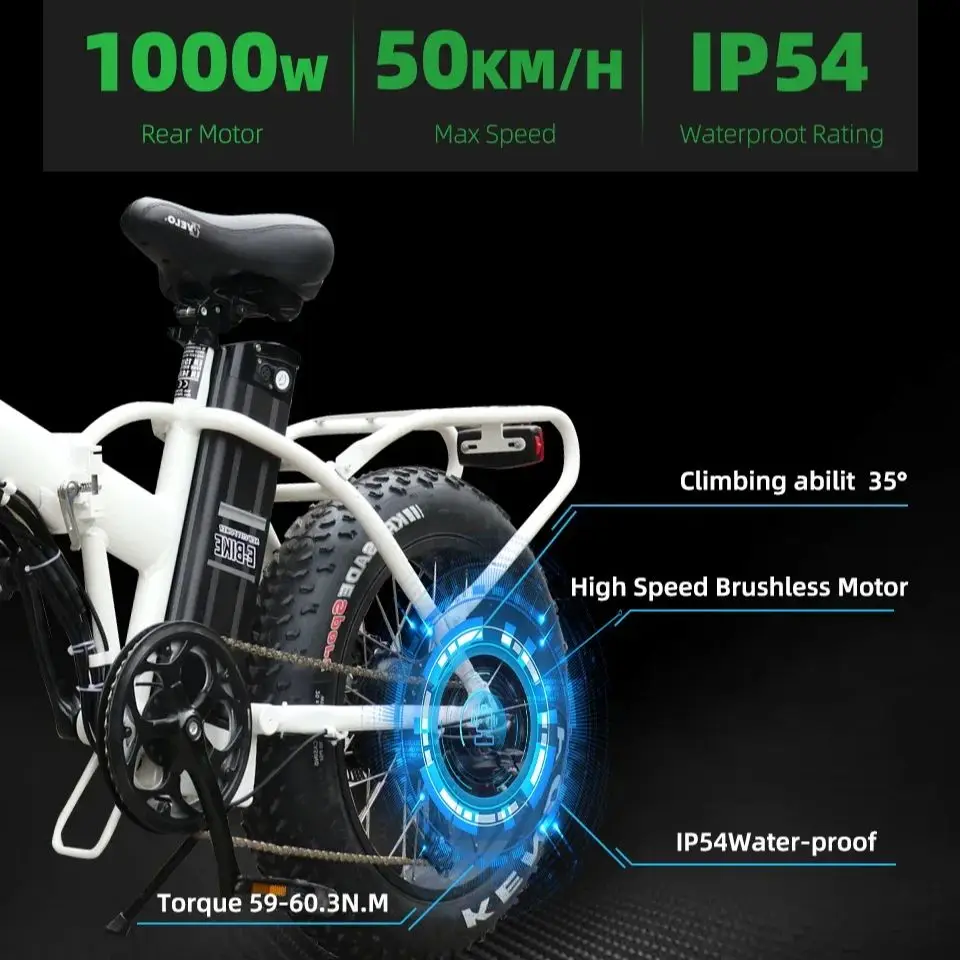 48V 1000W Fat Tire Rear Hub Motor – 20” & 26” - Image 3