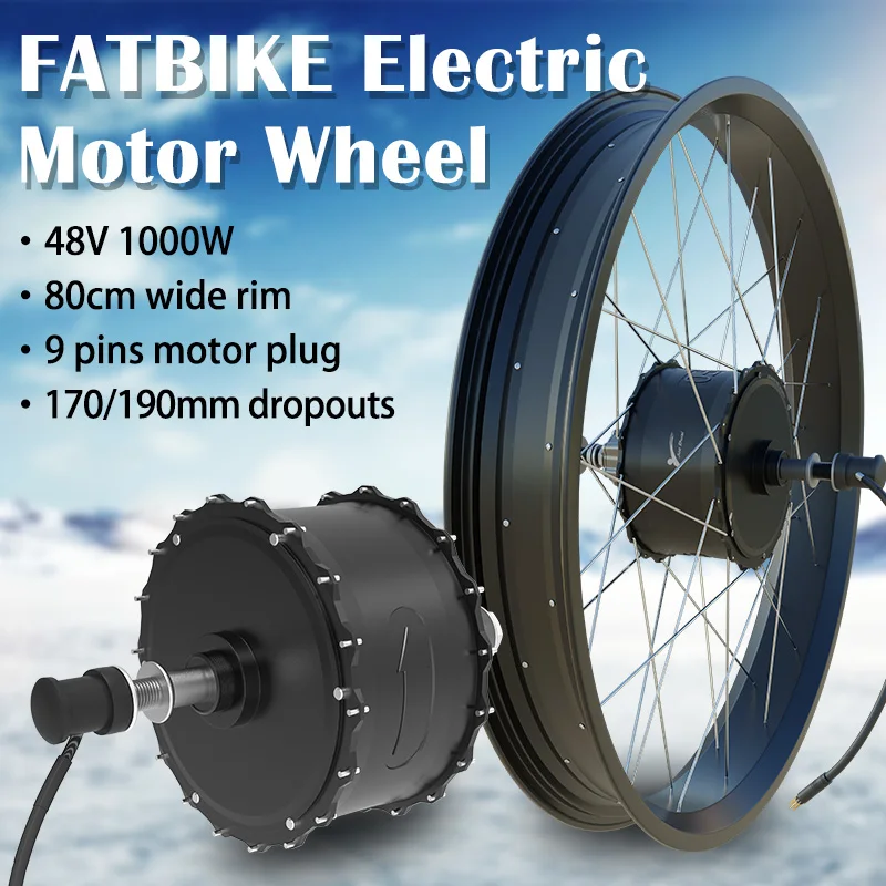 48V 1000W Fat Tire Rear Hub Motor – 20” & 26”
