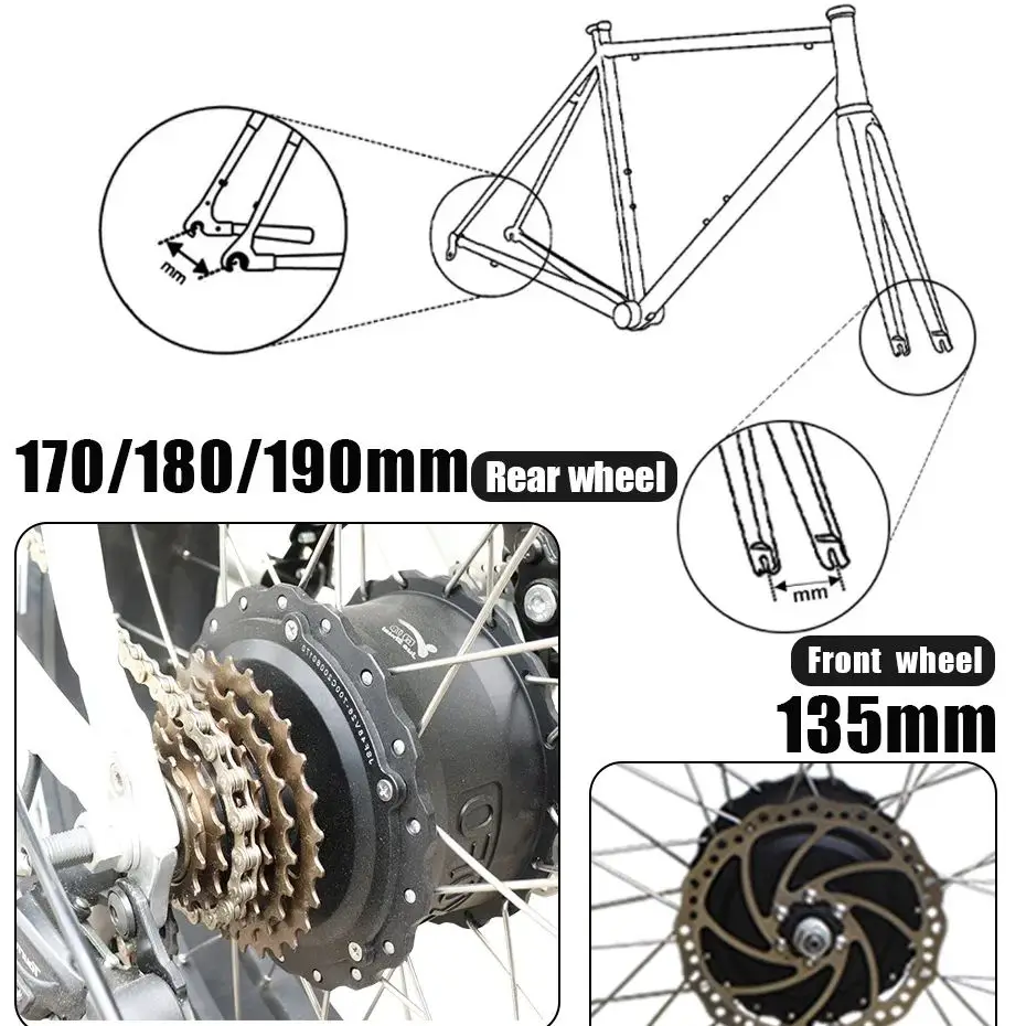 48V 1000W Fat Tire Rear Hub Motor – 20” & 26” - Image 6