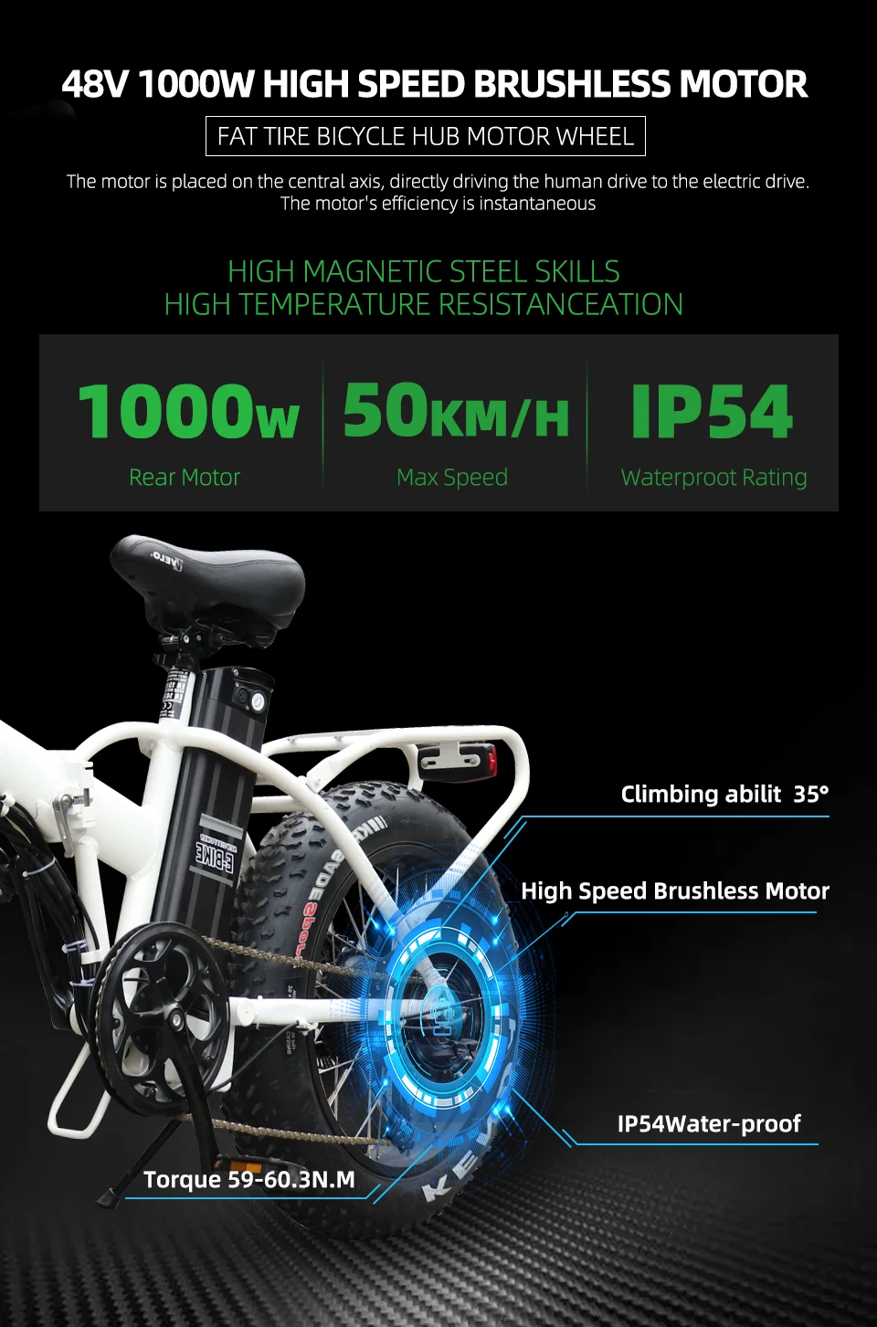 48V 1000W Fat Tire Rear Hub Motor – 20” & 26” - Image 11