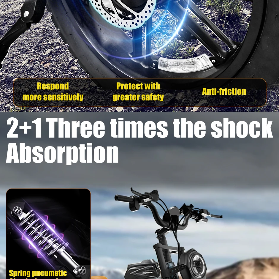 DEEPOWER Q7 luxury Edition Electric Bicycle 2000W 48V 60A Mountain and off-road E-bike 20-inch all-terrain Electric Bike - Image 21