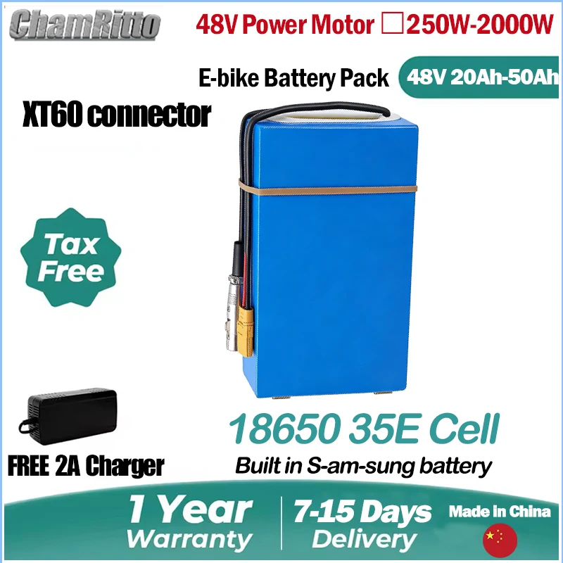 48V Lithium eBike Battery Samsung Cells 14Ah–50Ah Waterproof