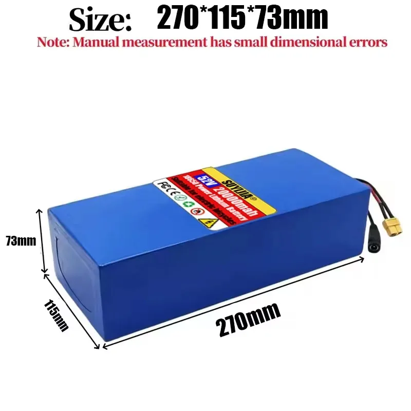 New 52V 20Ah 14S5P Electric Scooter Battery 18650 Lithium Battery Pack with High Power BMS for Electric Scooters Mountain Bikes - Image 2